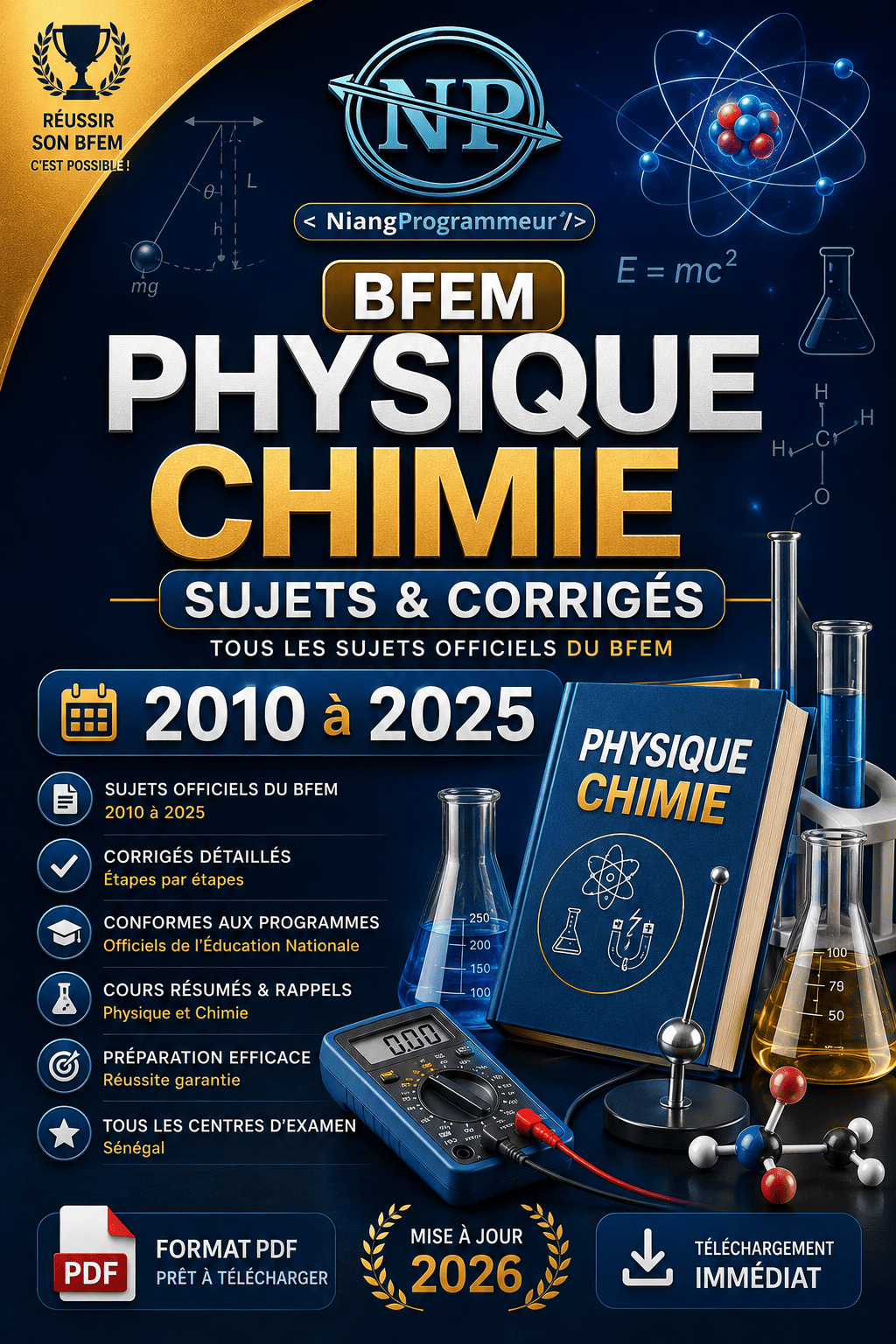 Fascicule BFEM Physique-Chimie - Toutes les Épreuves 2005-2022