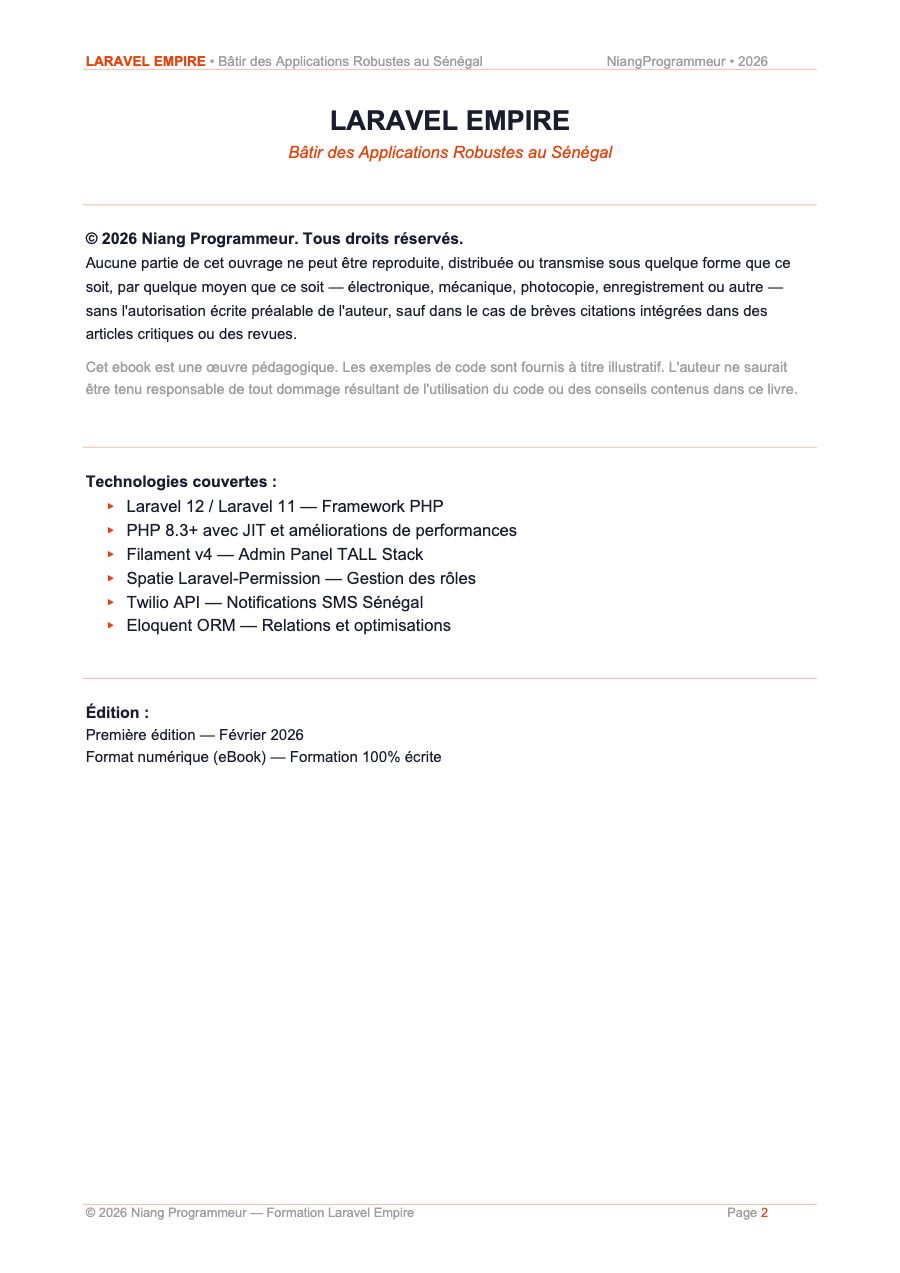 LARAVEL EMPIRE : Bâtir des Applications Robustes et Scalables. — page 3