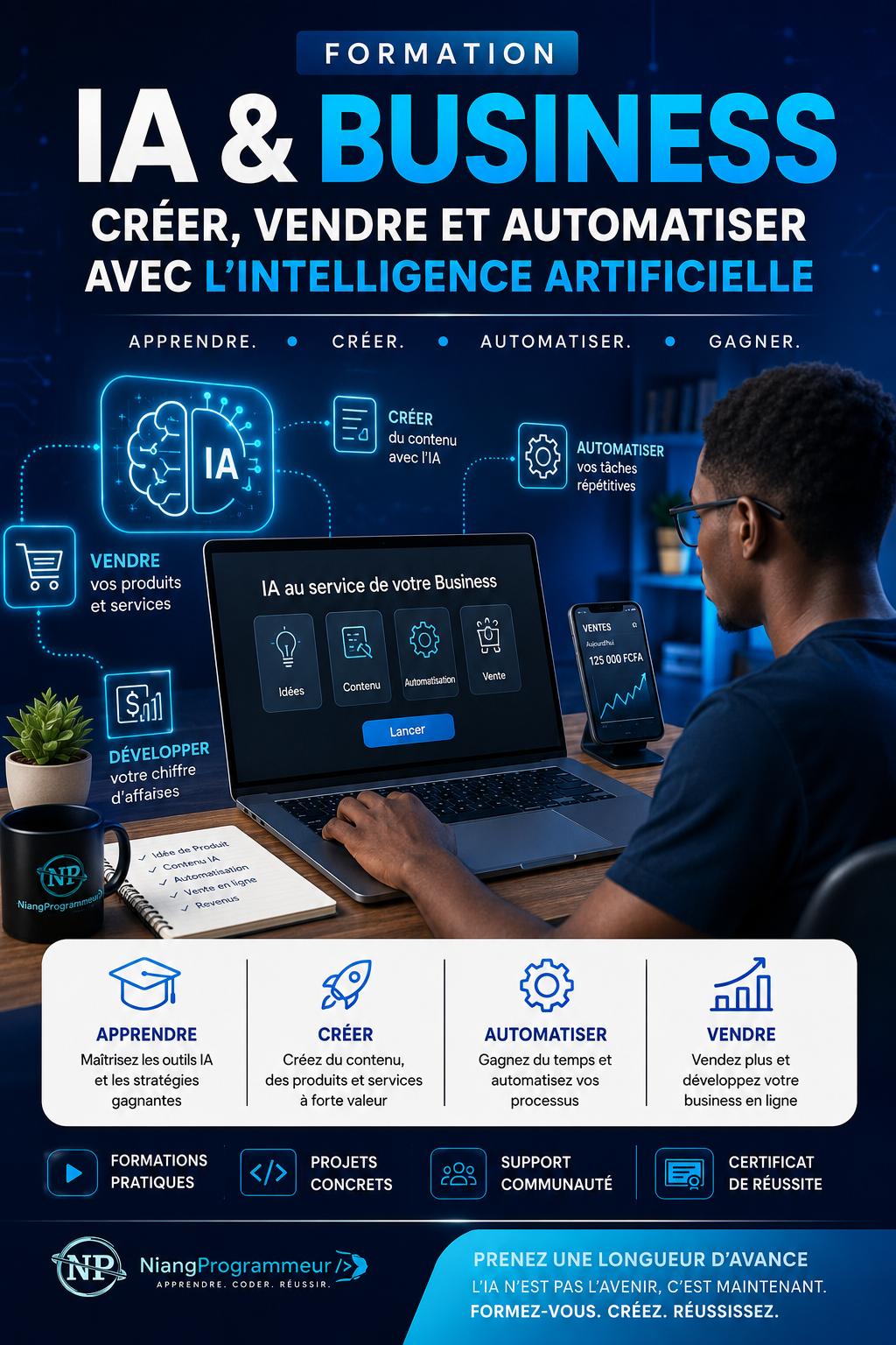 Formation IA & Business — Créer, Vendre et Automatiser avec l'Intelligence Artificielle