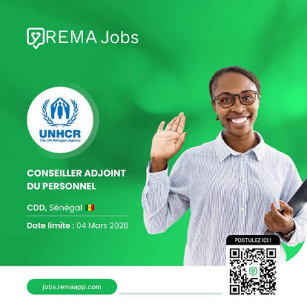 UNHCR recrute un(e) Assistant(e) RH à Dakar 2026 - Offres d'emploi