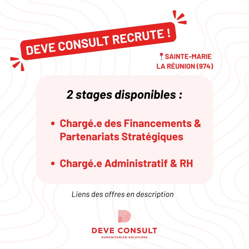 Deve Consult recrute un Stagiaire Gestion & Partenariats - Offres d'emploi