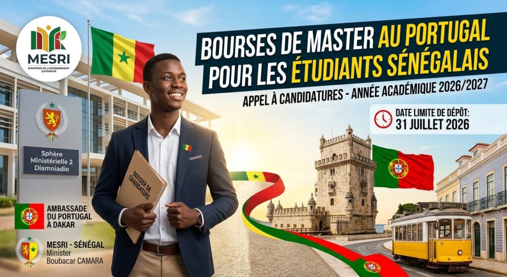 Bourse Master Portugal 2026 : dossier avant le 31 juillet
