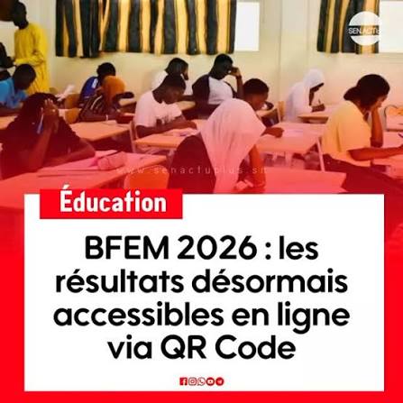 BFEM 2026 Sénégal : résultats consultables par QR Code