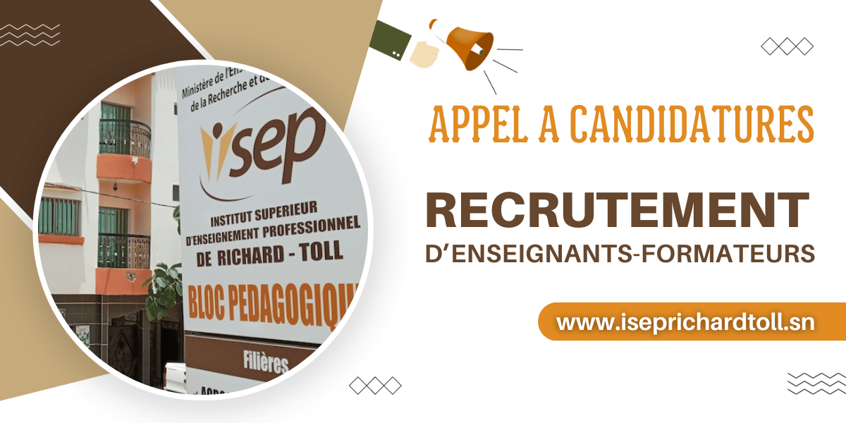 ISEP Richard Toll – Recrutement d’Enseignants-Chercheurs - Offres d'emploi